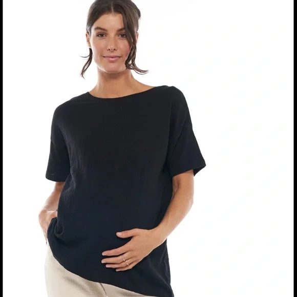 Bundle of Two Split T shirt Bae The Label black & white maternity - Picture 10 of 13